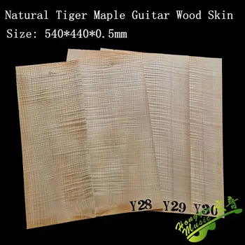 3PCS Medienos spalva, tigro odos modelis klevas gitara fanera, klevų fanera gitara priėmimo medžiagos, priedai 550*440*0.5 mm