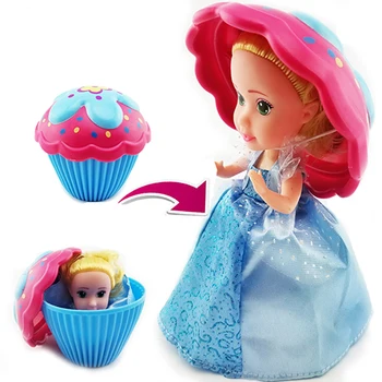 3pcs nustatyti Staigmena Cupcake Princesė Lėlės Deformuojamieji Lėlės Mergina Mielas Žaislas, Gimtadienio dovana, Mini Tortas Lėlės, Žaislai Vaikams Boneca