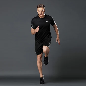 3pcs/set vyriški sportiniai, rinkiniai, sporto ir šortai vyrams marškinėliai ir vyrų sweatpants mens sporto salė veikia tracksuit fitneso tinka M-5XL