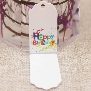 4*2cm mielas gėlių dizainas spausdinti Laimingas gimtadienio dovanos apdailos pakabinti tegus įvairių stilių dovanų/saldainių/vestuvių nori etiketės tag200pc