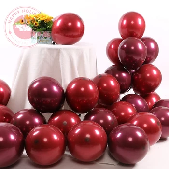 4.4 g 10inch vyšnių purpurinis balionas dvigubas latekso balionų xiangnai raudona balionas romantiška šalis kambarys deco su metalo balionas