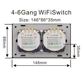 4/5/6 Gauja, Smart WiFi Belaidžio Tinklo Jungiklis EWeLink Smart Switch Lizdo Touch Panel Kontrolė Suderinama Su Alexa 