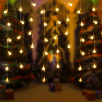 4.6 M, LED Kamuolys Girliandą Žibintai Pasakų String Varveklis Užuolaidų Kalėdų Šviesos Šventė Apdailos Lempos Lauko Sodo Gatvės Vestuvių