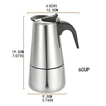 4/6Cup Kavos virimo aparatas Puodą Espresso, Latte Sietelis Elektrinė Viryklė Home Office Kit