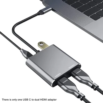 4 In 1 4K Nešiojamas KOMPIUTERIS C Tipo 3.0 Dual USB Adapterį, Kompiuterio, Didelės Spartos Duomenų Perdavimo Metalo PD Imti Mac OS 