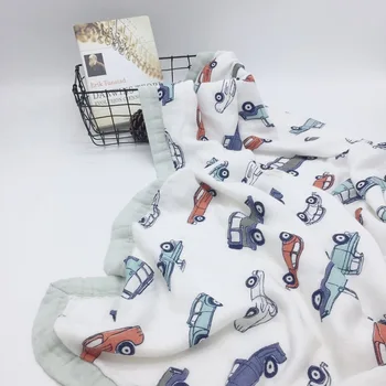 4 sluoksnis cartoon automobilių bambuko Muslino kūdikių muslino antklodė kūdikių antklodė suvystyti geriau nei Anais Baby/bambuko Antklodė Kūdikiui Wrap