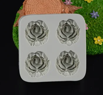 4 Stilius 3D Skystu Silikonu Rožės Formos Kepimo Formą Minkštas Pyragas Priemonė, Šokoladiniai Saldainiai, Slapukus, Pyragaičiai Muilo Formų H353