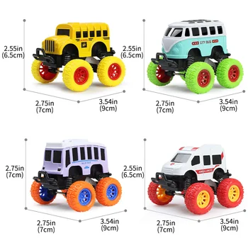 4 Stilius Mini Lydinio Off-Road Transporto priemonė, Žaislų, Mokyklinių Autobusų Modelis Diecast Traukti Atgal Stumdomas Automobilių Žaislas Berniukams, Vaikų Dovanų
