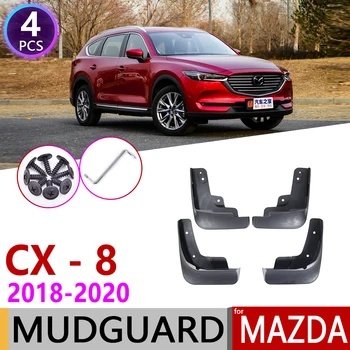 4 VNT Priekinės Galinės Automobilio Mudflap už Mazda CX-8 2018 2019 2020 CX 8 CX8 Sparnas Purvo Atvartais Guard Splash Atvartu Purvasargių Priedai