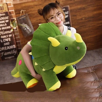 40-80cm Triceratopsas Dinozaurų Pliušiniai Žaislai Animacinių filmų iškamša Lėlė, Minkšta Rausva, Mėlyna Žalia Dino Vaikams, Vaikų Gimtadienio Dovanos