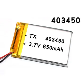 403450 3.7 V 650mAH 383450 PLIB polimeras ličio jonų / Li-ion baterija GPS mp3 mp4 mp5 dvd