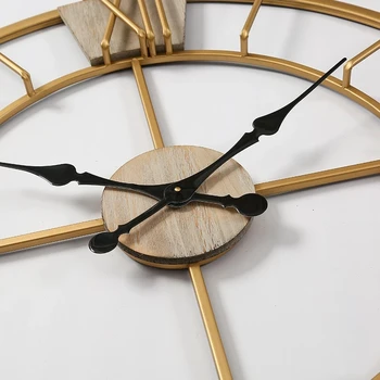40cm Šiaurės Metalo romėnišką Sieniniai Laikrodžiai Retro Geležies Meno Aukso Didelės Kabinti Ornamentu Namų Puošybai Sieninis Laikrodis 2021 Naujas