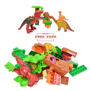 40pcs Juros periodo Dinozaurų Pasaulyje Dinozaurų Parkas Blokai Suderinama duploINGlys Žaislai Vaikams