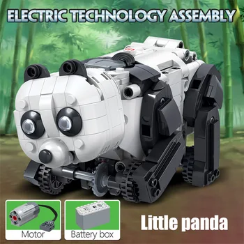 427PCS Kūrybinių Technologijų Gyvūnų Statybos Bendrosios Techninės Elektros Panda Robotas Plytų Žaislai Kalėdų Dovana Vaikams