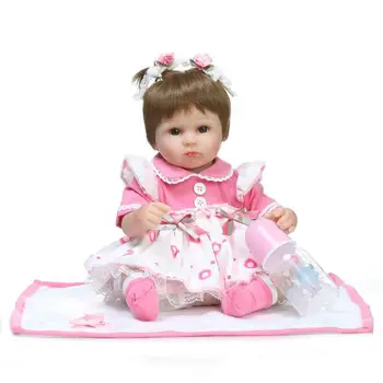 42cm Reborn Baby Toy Dolls Minkšto Silikono Vinilo Reborn Baby Girl Lėlės Bebes Atgimsta Žaisti Namus, Žaislai, Vaikų Plamates