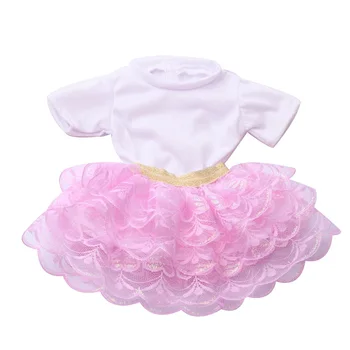 43 cm kūdikių lėlės drabužius nėrinių sijonas set + white T-shirt, Suknelė tinka priedai American 18 colių Mergaičių lėlės f740