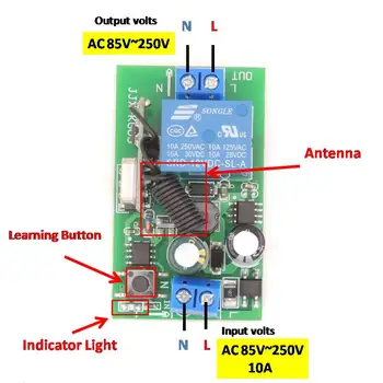 433Mhz 1/2/3 Gauja smart wireless push jungiklis AC220V 10A 1CH imtuvas RF universalus siųstuvas Šeimos apšvietimo lempos lemputė LED