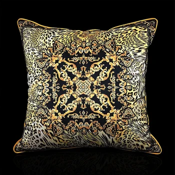45*45cm aukštos qualtity Royal velvet geltona juoda leopardas spausdinti pagalvę padengti apima užvalkalas namų dekoratyvinės pagalvės užvalkalą