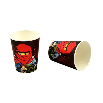 48pcs Šalies prekių Ninjagoing temą šalies apdaila vienkartiniai indai-vienkartiniai popieriniai puodeliai taurės stiklo akiniai