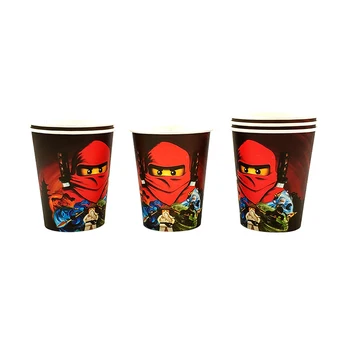 48pcs Šalies prekių Ninjagoing temą šalies apdaila vienkartiniai indai-vienkartiniai popieriniai puodeliai taurės stiklo akiniai