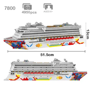 4950pcs Prabanga Kruizinių Lainerių Laivų Statybos Blokuoti 7800 laivą 