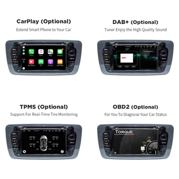 4G 64G IPS EKRANAS DSP AV Išėjimas Android 9.0 AUTOMOBILIŲ DVD GROTUVAS, SEAT IBIZA 6J (2009-2013 M.) GPS navigacija radijo stereo multimedijos kompiuteris