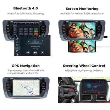 4G 64G IPS EKRANAS DSP AV Išėjimas Android 9.0 AUTOMOBILIŲ DVD GROTUVAS, SEAT IBIZA 6J (2009-2013 M.) GPS navigacija radijo stereo multimedijos kompiuteris