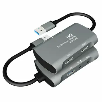 4K HD 1080P 60fps HDMI Video Capture Card USB 3.0 Mic Žaidimas Įrašyti Live Streaming Audio Keturi Į Vieną Sistemą, Suderinamą