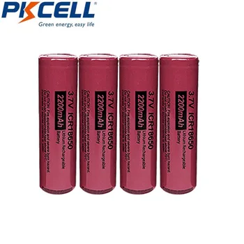 4PC 18650 2200mAh 2200 mah 3.7 V, Li-ion Įkraunama Baterija Flat Top Nr. PCB Apsauga