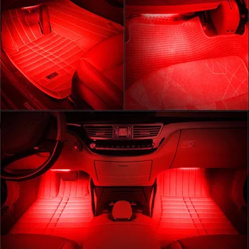 4pcs Automobilių RGB LED Juostelės Šviesos Spalvos Automobilio Stilius 