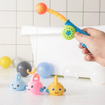 4Pcs Baby Shower Žaidimai Žvejybos Vonios Žaislas Mokymosi Plūduriuojantis Squirts Vonia, Vonios kambarys Baseino Vandens Žaislai Vaikams Vaikiška Berniukų, Mergaičių