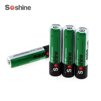 4pcs/daug Soshine Ni-MH AAA 1100mAh Įkraunamas Baterijas +Nešiojama Baterija Dėžutę
