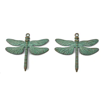 4pcs Didelis Verdigris Patina Dragonfly Pakabukai Pakabučiai Už Jeweley Padaryti Išvadas Rankų darbo 