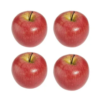 4pcs Dirbtinių Vaisių Plastiko Apple Netikrą Raudona Obuoliai Ekranas Virtuvės Maisto produktai, Namų Dekoro