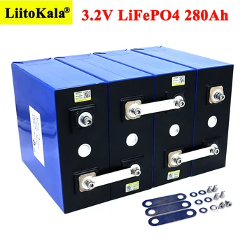 4PCS Liitokala 3.2 V 280Ah lifepo4 Baterija PASIDARYK pats 12V 280AH Įkrovimo paketą, skirtą Elektra varomų Automobilių RV Saulės Energijos Saugojimo Sistema
