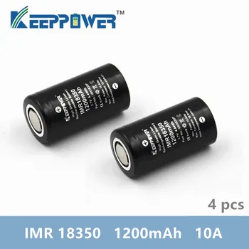 4pcs originalus Keeppower IMR18350 10A išleidimo 1200mAh UH1835P Li-ion įkraunama baterija, baterijos IMR 18350 baterija
