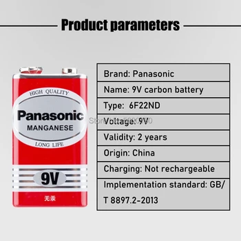 4pcs Panasonic 9V 6F22 Šarminės Baterijos Signalo Bevielis Mikrofonas Gyvsidabrio Nemokamai Ilgas darbo laikas