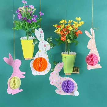 4pcs Popieriaus Kamuoliukus Easter Bunny Easter Pakabinti Papuošalai Vaikams, Gimtadienio, Kūdikio Dušas Šalis, Namų Fone Dekoro Pakabukas Prekes