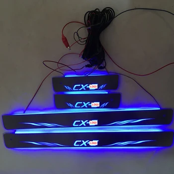 4pcs/ Taikoma CX-5 LED Apšvietimas Riba Apšvietimo Riba Dėvėti Atsparios Plokštės Sveiki Pedalų Apdaila MAZDACX5