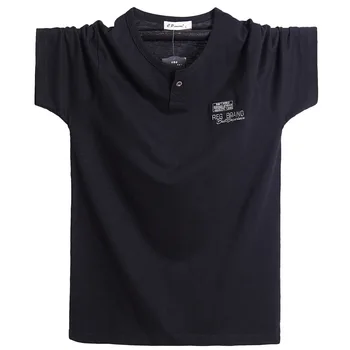 4XL 5XL 6XL 2019 m. Vasaros Nauji vyriški Laisvalaikio Laisvi marškinėliai Mados Aukštos Kokybės vientisos Spalvos Siuvinėjimo Trumpas Rankovės