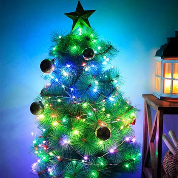 5/10/20M Smart RGB LED String Žiburiai Kalėdų Eglutė Pasakų Žibintai Varinės Vielos, Virvučių su Nuotolinio valdymo pultelis Vestuves Tiekimo