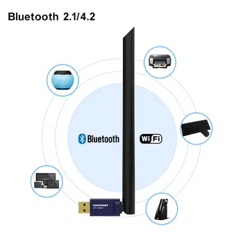 5 ghz Bevielio Wifi Adapteris 600Mbps Dual Band 6dbi Antena 802.11 KS USB PC Kompiuterio 