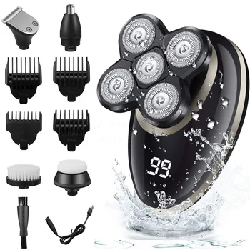 5 in 1 USB Įkrovimo Vyrų Skalbti Penkių Plaukiojantieji Vadovai, Skustuvai, Plaukų Clipper Nosies, Ausų Plaukų, Žoliapjovės Skusti Barzda Mašina
