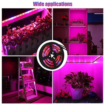 5 M LED Fito Lempos Visą Spektrą LED Šviesos Juostelės 300 Led 5050 LED Lustas Fitolampy Augti Šviesos efektą Sukeliančių augalų Hydroponic