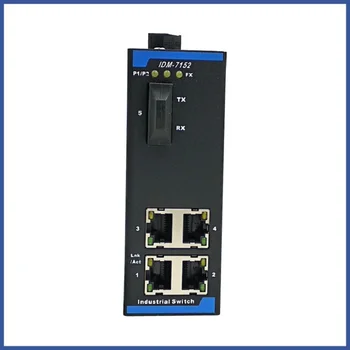 5-port pramonės jungiklis 1 optinis 4 elektra 100M pradinio lygio industrial Ethernet switch 12V24V geležinkelių