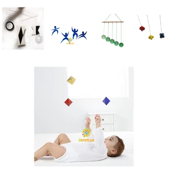 5 Rinkiniai Klasikinis Montessori Mobiliųjų telefonų Regėjimo Pojūčių ir Dėmesio Pratimai, Žaislai 0-12 Mėnesių Anksti Švietimo Žaislai Vaikams