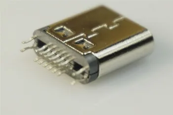 5 vnt USB 3.1 C Tipo Jungtis 16 Pin Female Lizdas talpykla Per Skyles PCB Įtvaras Portaliniai Mount 0.5 A USB-C