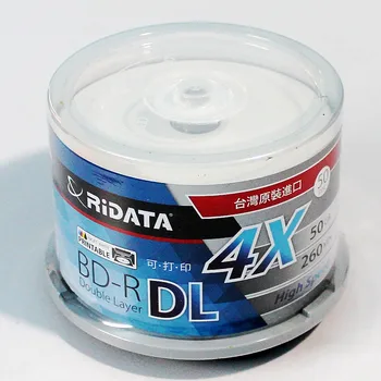 50 pack/vienas RIDATA/Ritek langelį A+ kokybės Tuščią Rašalinis Spausdinimui Blu-Ray DL 2-8x Dual Layer 50GB BD DL Diskas originalus cake box