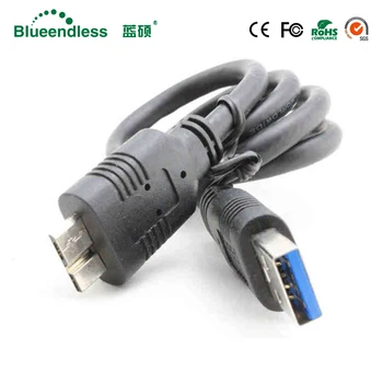 50cm USB 3.0 A-Micro B kabelis usb 3.0 prailginimo laido duomenų linija Belaidžio ryšio prietaisai ir MP3 MP4 grotuvo ir kameros