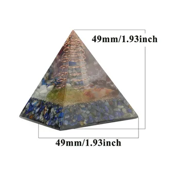 50mm Didelis Piramidės Energijos Natūralaus Akmens Lustas Reiki Healing Konverteris 7 Čakra Spiralės Vario Viela, Home Office Reiki Dekoras